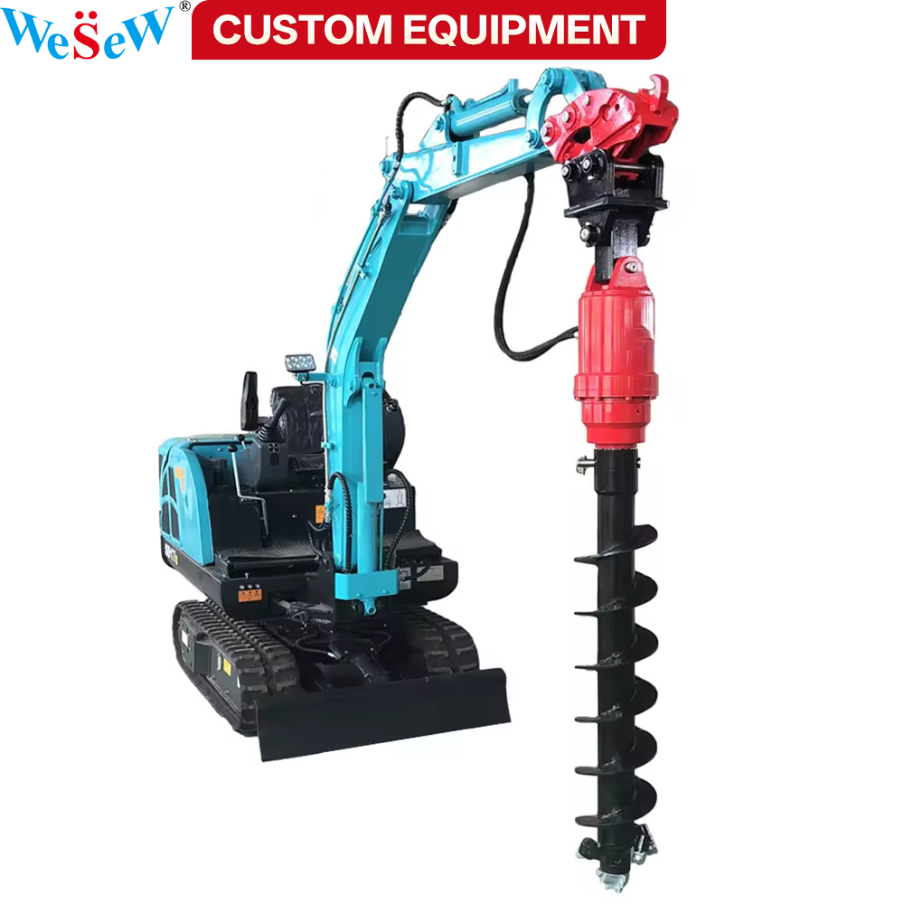 Auger Drill Attachment - Máquina de perfuração de eixo helicoidal