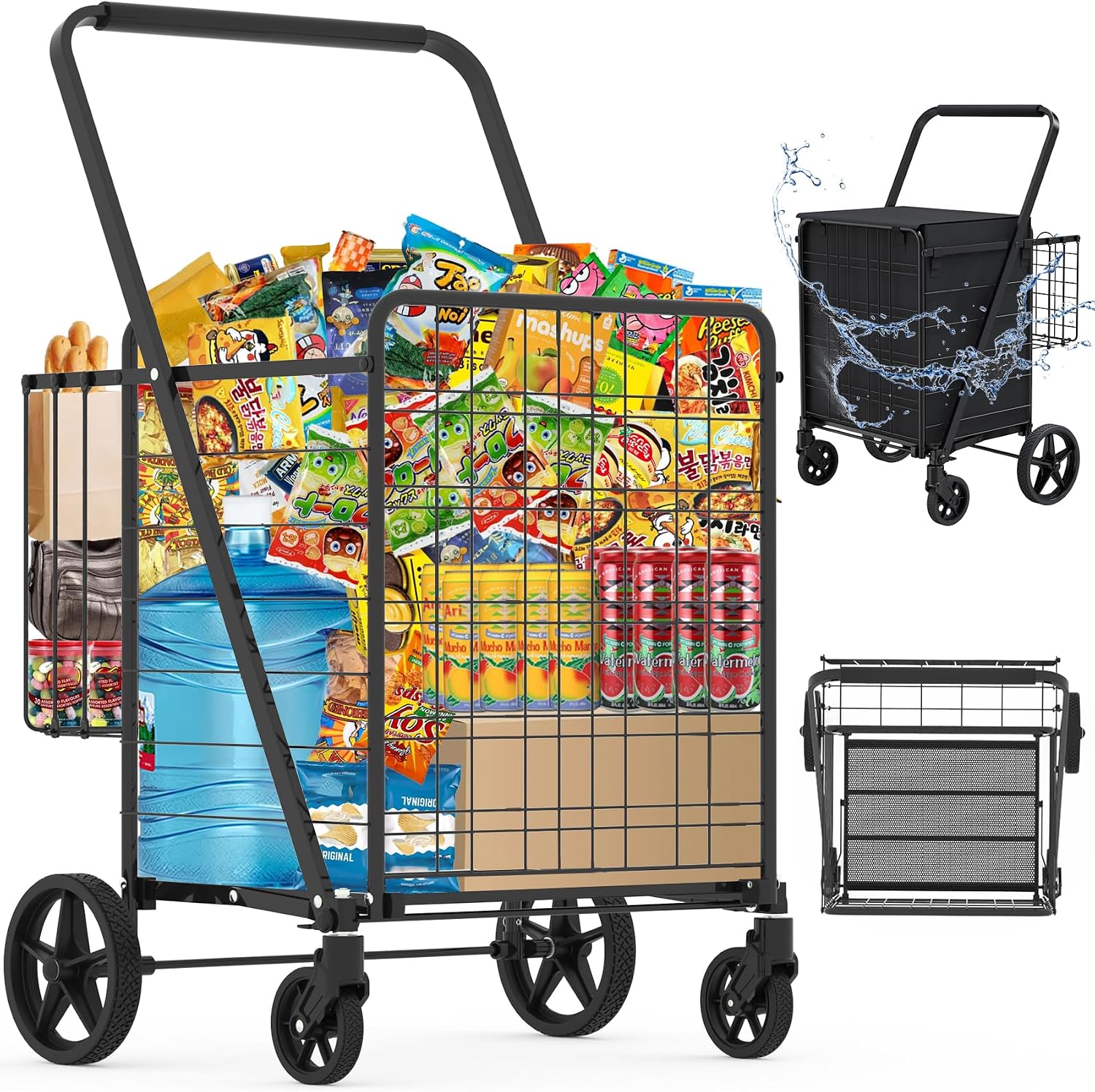 Heavy Equipment Bucket - Carrinho de Compras Dobrável Reforçado com