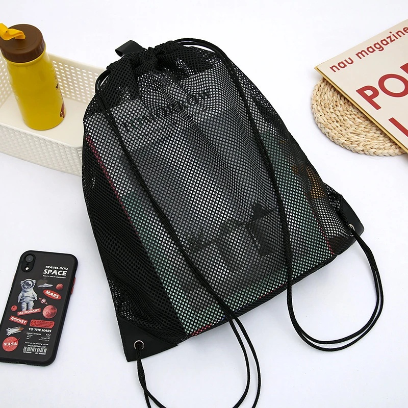 Heavy Equipment Management - Mochila de Rede com Cordão Preta,